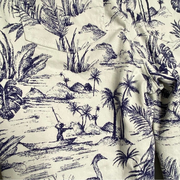 J McLaughlin Alma Pant Heron white with navy Toile printed denim pants SZ-4 - Picture 11 of 11